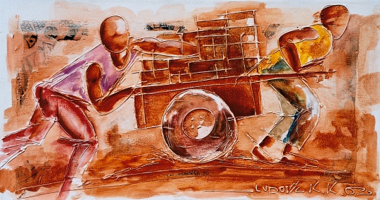 Le pousse-pousse (2002) 60x55cm �